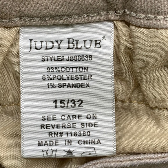Judy Blue Women's JB88638‎ Khaki Wide Leg Crop Jeans Raw Hem Garment Dyed 15/32 - Picture 8 of 11